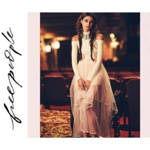 Free People Blush Pink Layered Tulle Maxi Skirt